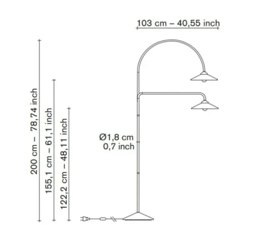 Lampadaire, Standing Lamp marble N°3, noir, L34cm, H200cm - Valerie_Objects