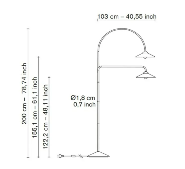 Lampadaire, Standing Lamp marble N°3, noir, L34cm, H200cm - Valerie_Objects