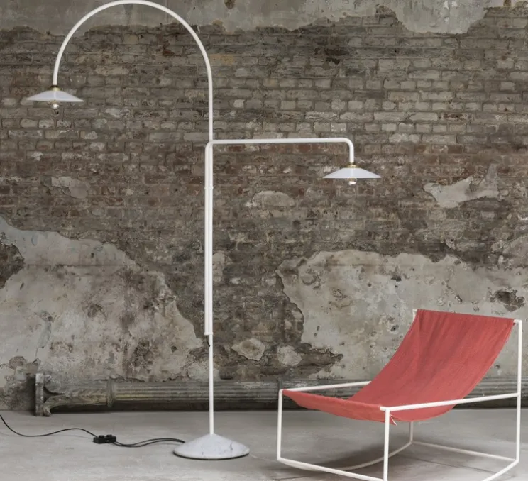 Lampadaire, Standing Lamp marble N°3, blanc, L34cm, H200cm - Valerie_Objects
