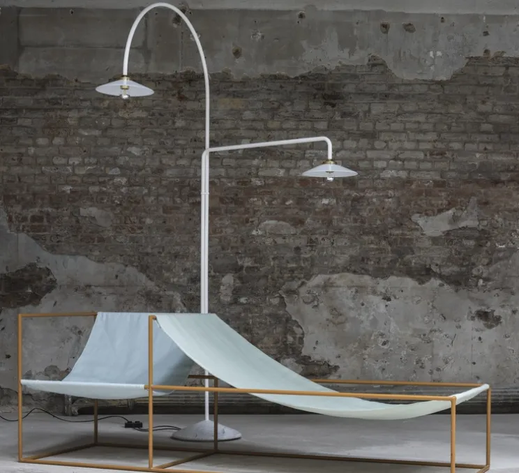 Lampadaire, Standing Lamp marble N°3, blanc, L34cm, H200cm - Valerie_Objects