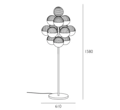 Lampadaire, Stellar Grape big, noir et blanc, Ø61cm, H158cm - Pulpo