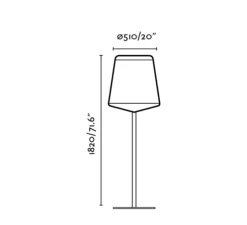 Lampadaire, STOOD, bois, noir, LED, Ø51cm, H182cm - Faro