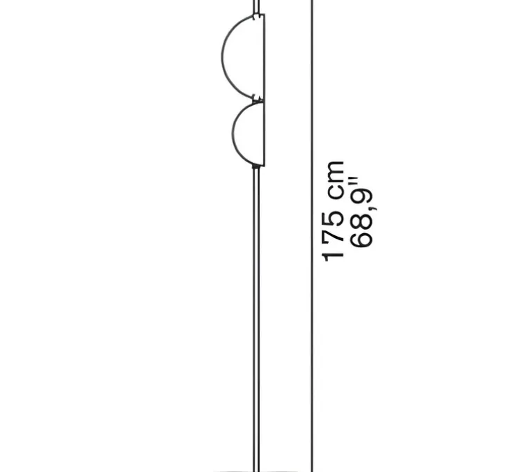 Lampadaire, SUPERLUNA 397, noir, LED, 3000K, 1530lm, Ø28cm, H175cm - OLUCE