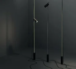 Lampadaire suspendu, Cima, noir, argent, Ø6cm, H34cm - Lodes
