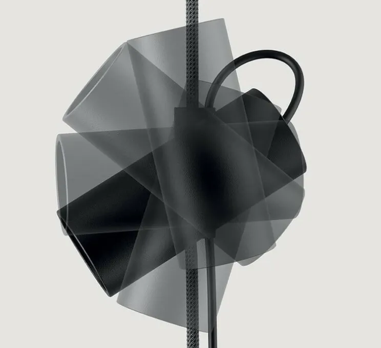 Lampadaire suspendu, Cima, noir, argent, Ø6cm, H34cm - Lodes