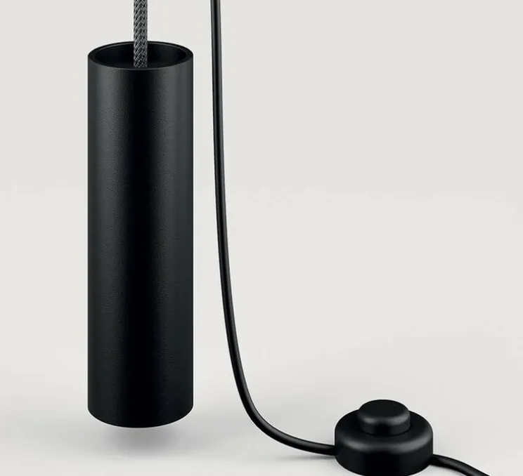 Lampadaire suspendu, Cima, noir, argent, Ø6cm, H34cm - Lodes