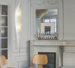 Lampadaire suspendu, ENVOL, plafonnier, blanc, H198cm - Celine-Wright