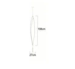 Lampadaire suspendu, ENVOL, plafonnier, blanc, H198cm - Celine-Wright