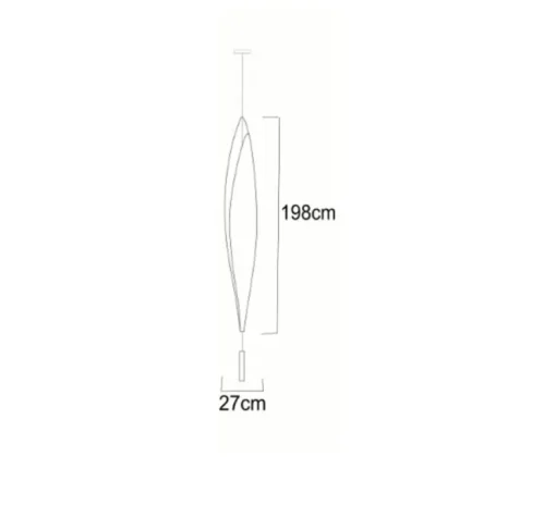 Lampadaire suspendu, ENVOL, plafonnier, blanc, H198cm - Celine-Wright