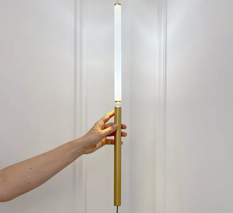 Lampadaire suspendu, Equilibrio, laiton, LED, dim, 2700K, 420 lm, Ø2,2cm, H30cm - OliveLab