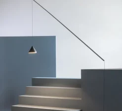 Lampadaire suspendu, North 5666, noir, LED, dim, 2700K, 1041 lm, L16cm, H208cm - Vibia