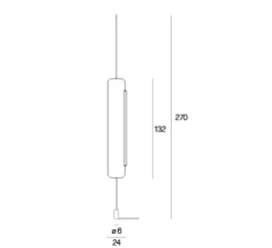 Lampadaire suspendu, Skylines S&P Linear maxi, noir, laiton satiné, LED, dim, 2700/3000K, 1560 lm, Ø24cm, H132cm - Lumen Center Italia