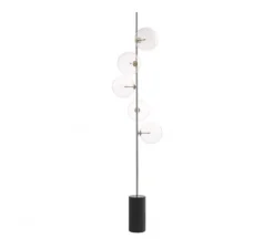 Lampadaire, Tempo, nickel, marbre noir, Ø44cm, H190cm - Eichholtz
