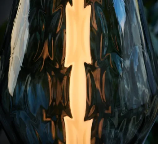 Lampadaire, The Palazzo, noir, verre fumé optique, LED, dim, 2700K, lm, Ø35cm, H123,5cm - Rubn