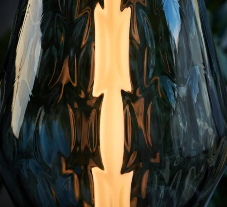 Lampadaire, The Palazzo, noir, verre fumé optique, LED, dim, 2700K, lm, Ø35cm, H123,5cm - Rubn