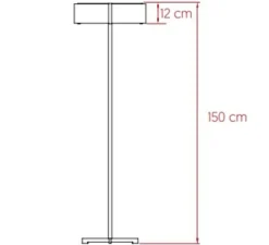 Lampadaire, Thesis, ivoire, métal finition noir mat, LED, 3000K, 1084lm, Ø45cm, H150cm - LZF