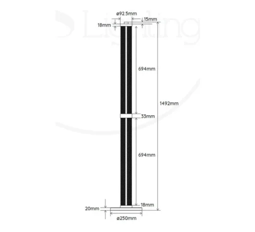 Lampadaire, Tiffany, diamant, LED, dim, 2700K, 2475 lm, Ø25cm, H149,2cm - Elements lighting