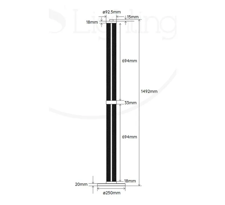 Lampadaire, Tiffany, diamant, LED, dim, 2700K, 2475 lm, Ø25cm, H149,2cm - Elements lighting