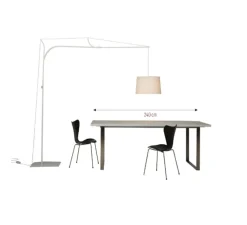 Lampadaire, Tina, dimmable, blanc, H220cm - Fraumaier