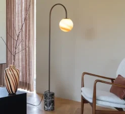 Lampadaire, Tivoli, marron, L42cm, H163cm - It's about Romi