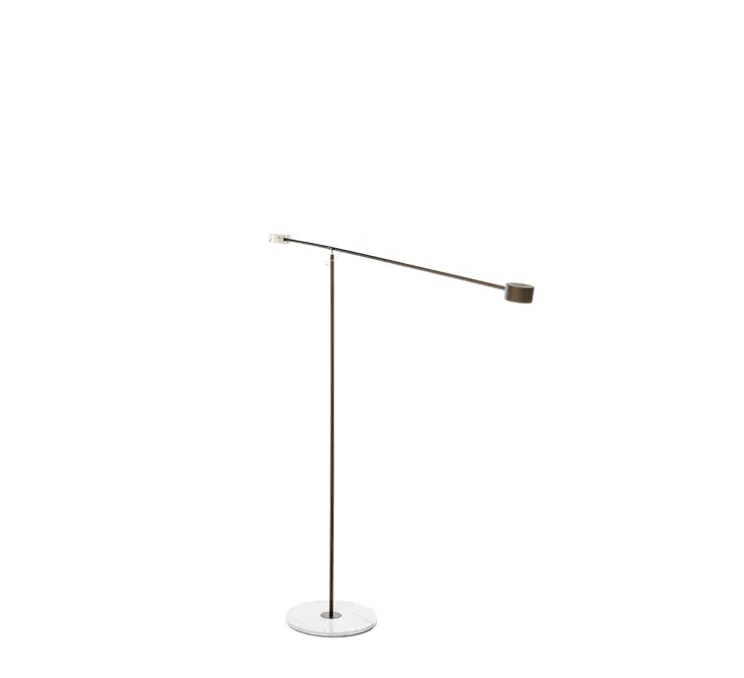 Lampadaire, T-Lamp, marron et marbre blanc, LED, 2700K, 1150lm, L198,7cm, H184,8cm - Moooi
