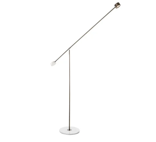 Lampadaire, T-Lamp, marron et marbre blanc, LED, 2700K, 1150lm, L198,7cm, H184,8cm - Moooi