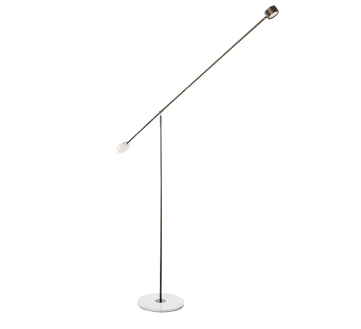 Lampadaire, T-Lamp, marron et marbre blanc, LED, 2700K, 1150lm, L198,7cm, H184,8cm - Moooi