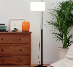 Lampadaire, TMC, chrome, noir et blanc, L38cm, H171cm - Santa & Cole