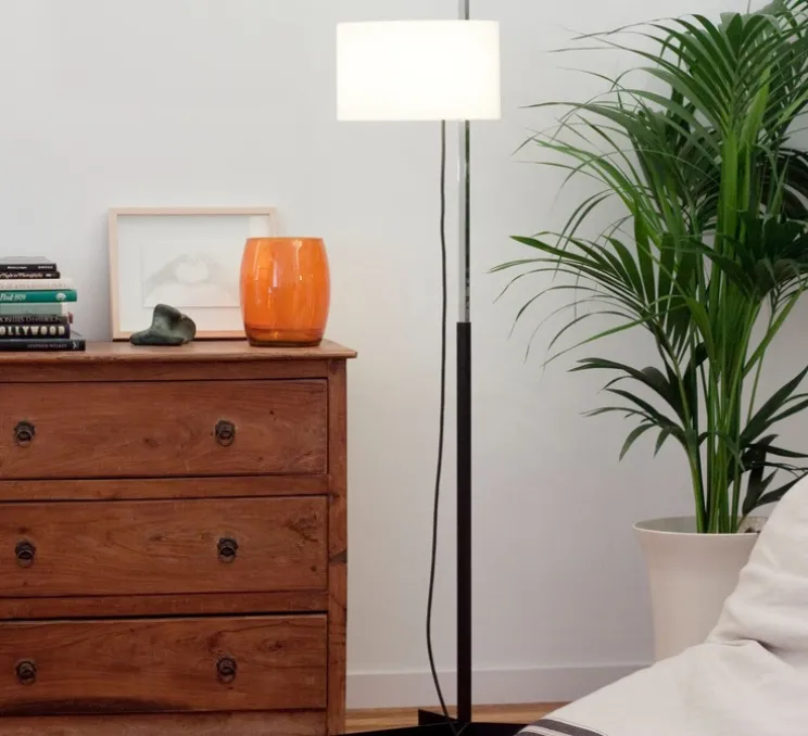 Lampadaire, TMC, chrome, noir et blanc, L38cm, H171cm - Santa & Cole