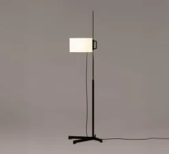 Lampadaire, TMC, chrome, noir et blanc, L38cm, H171cm - Santa & Cole