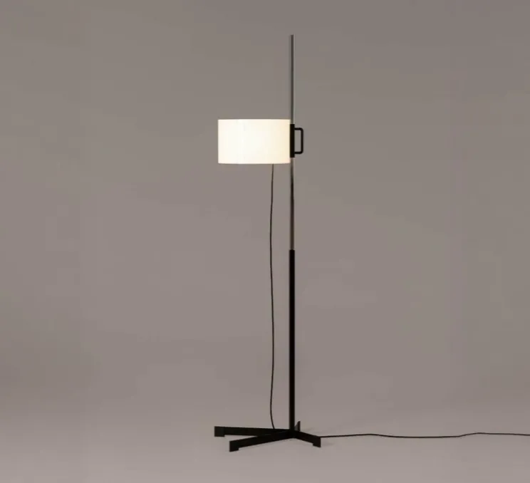 Lampadaire, TMC, chrome, noir et blanc, L38cm, H171cm - Santa & Cole