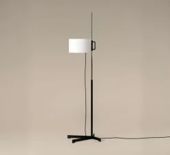 Lampadaire, TMC, chrome, noir et blanc, L38cm, H171cm - Santa & Cole