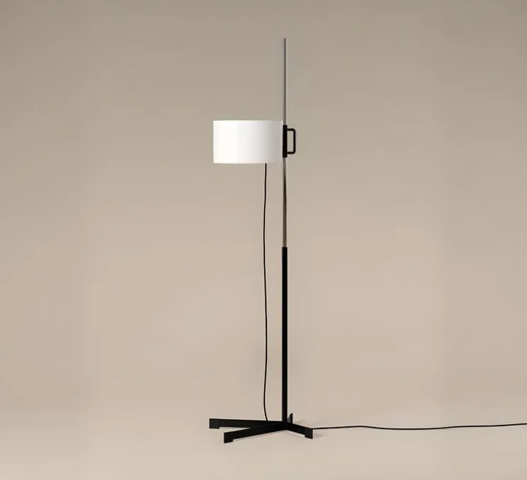 Lampadaire, TMC, chrome, noir et blanc, L38cm, H171cm - Santa & Cole