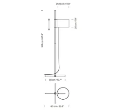 Lampadaire, TMM, hêtre, abat-jour beige, Ø60cm, H166cm - Santa & Cole