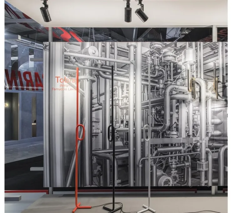 Lampadaire, Tobia, blanc, touch dimmer, LED, 2700K, 2000lm, Ø17cm, H175cm - Foscarini