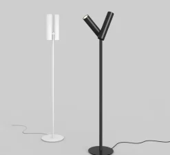 Lampadaire, Tobu, blanc, LED, dim, 2700K, 7100 lm, Ø35cm, H195cm - Rotaliana