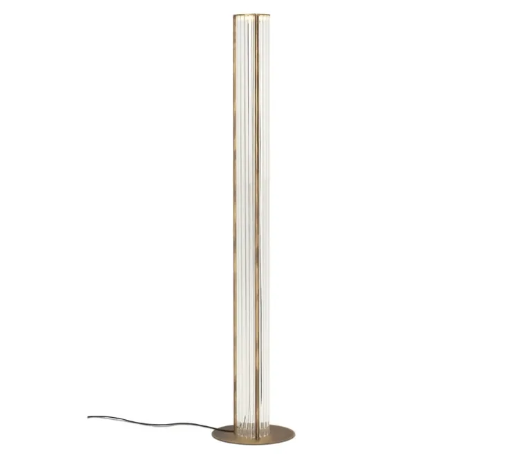 Lampadaire, Totem II, transparent, bronze satiné, LED, dim, 2700K, 1520 lm, L25cm, H150cm - Alma light
