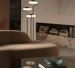 Lampadaire, Tratto, noir, LED, dim, 2700K, 4350 lm, Ø48,5cm, H150cm - KDLN