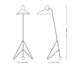 Lampadaire, Tripod HM8, blanc mat, L47cm, H134cm - Andtradition