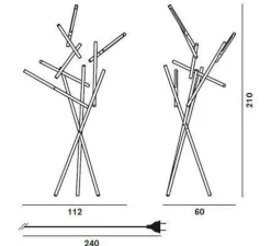 Lampadaire, Tuareg, orange, LED, dim, 3000K, 4560 lm, L129cm, H209cm - Foscarini