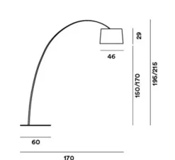 Lampadaire, Twiggy, blanc, dimmable, L60cm, H195cm - Foscarini