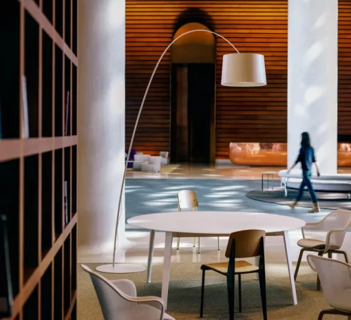 Lampadaire, Twiggy, grège, dimmable, L60cm, H195cm - Foscarini