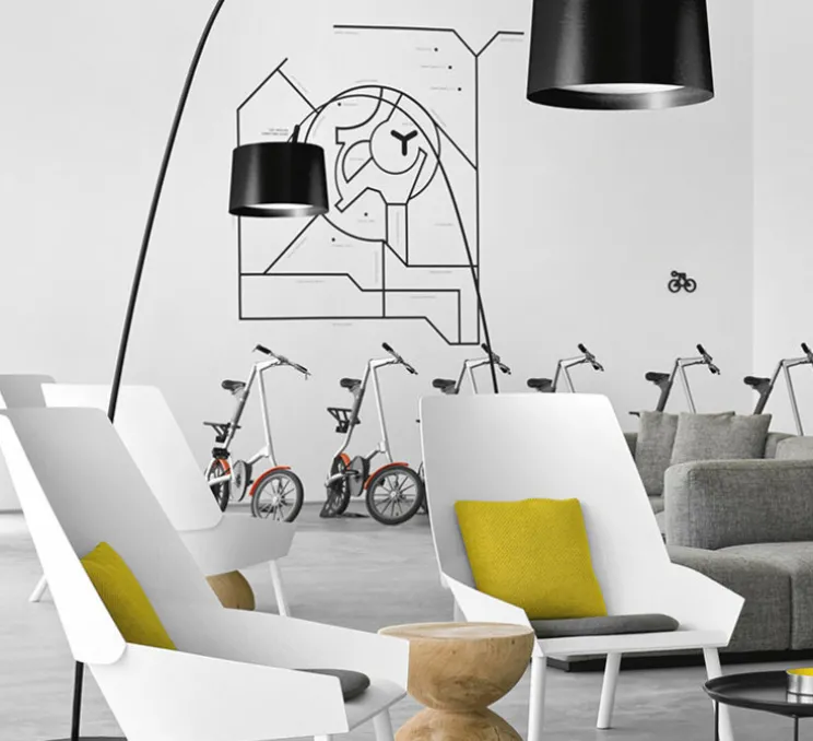 Lampadaire, Twiggy, noir ,dimmable, L60cm, H195cm - Foscarini