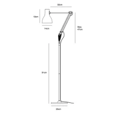 Lampadaire, Type 75, noir, H154cm - ANGLEPOISE