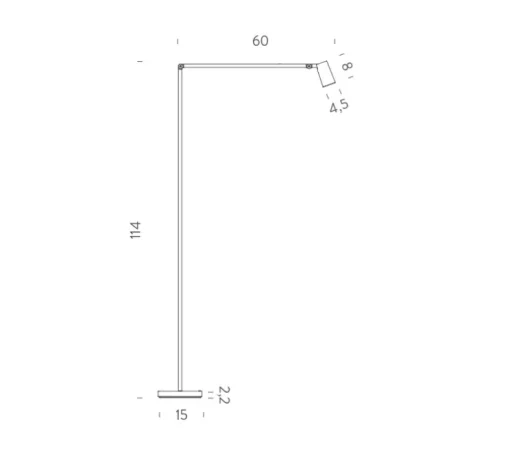 Lampadaire, Untitled Reading Light, noir, LED, dim, 2700K, 395 lm, L15cm, H114cm - Nemo Lighting