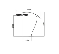 Lampadaire, Vertigo nova, blanc, LED, dim, 2700K, 1350 lm, Ø110cm, H230cm - Petite Friture