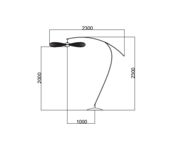 Lampadaire, Vertigo nova, noir et blanc, LED, dim, 2700K, 1350 lm, Ø110cm, H230cm - Petite Friture