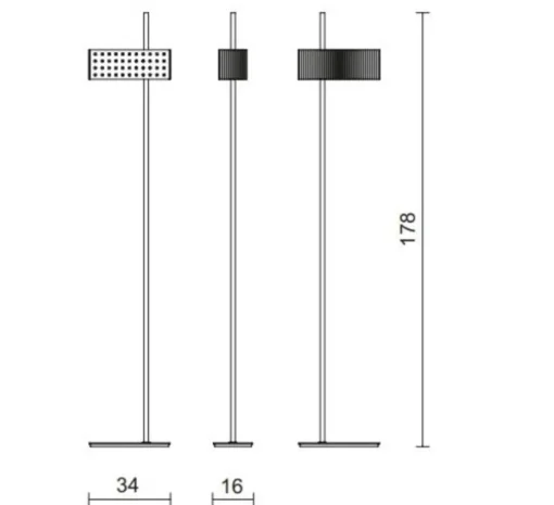 Lampadaire, Wallie, Blanc, Laiton, L34cm, H178cm - Tato Italia