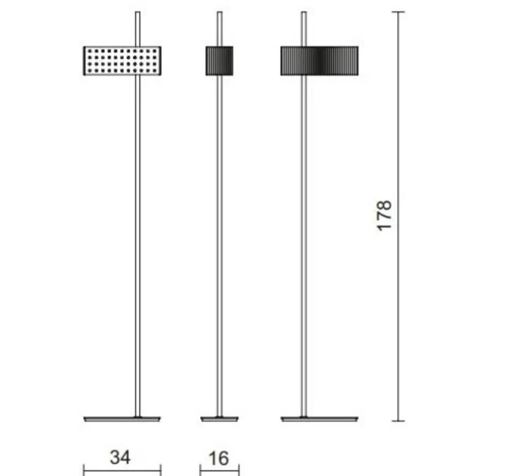 Lampadaire, Wallie, Blanc, Laiton, L34cm, H178cm - Tato Italia