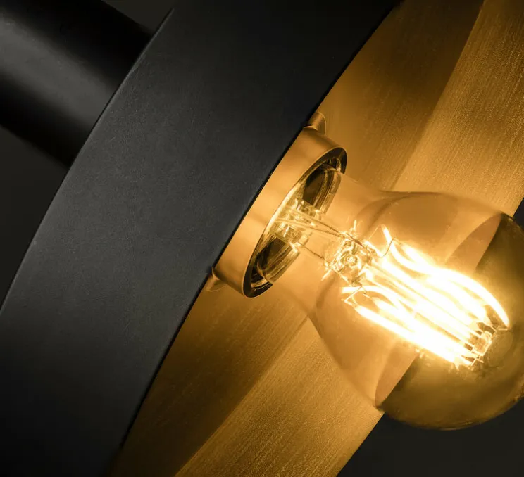 Lampadaire, Whizz, noir et or, Ø30cm, H164cm - Faro